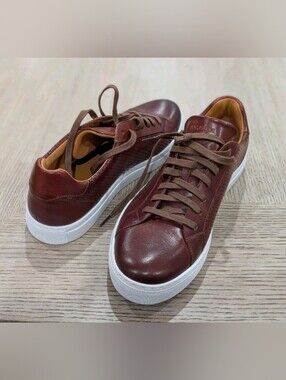 $398 Mens Magnanni "Ashley" Leather Sneakers Cognac US 11.5